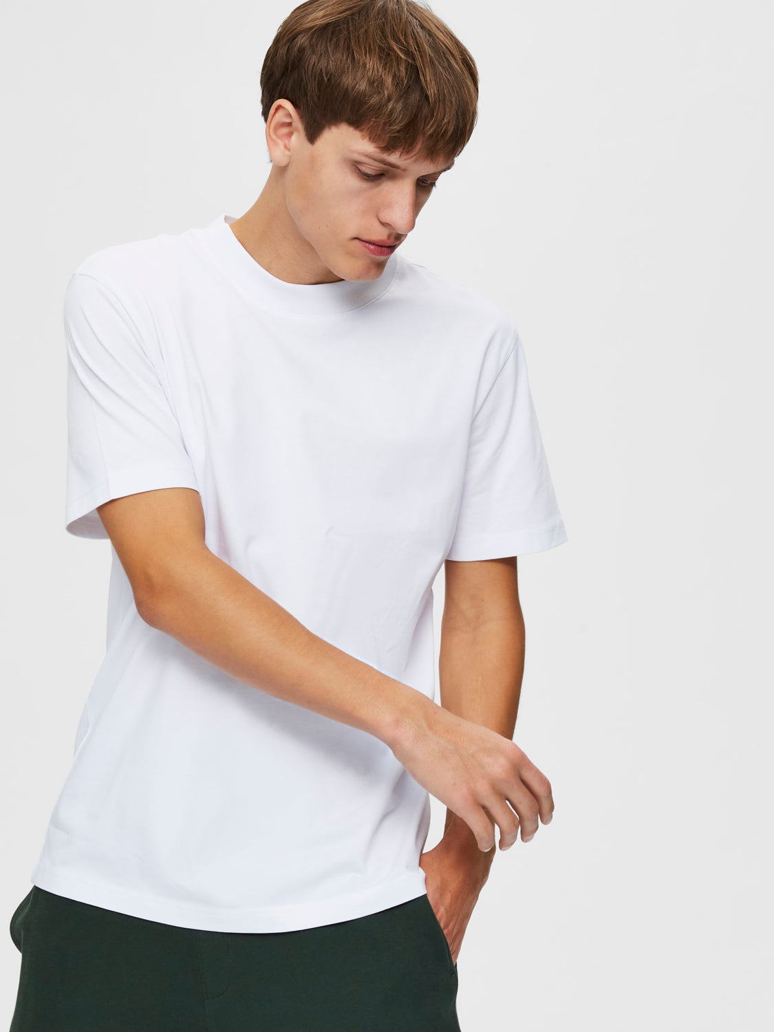 SLHRELAXCOLMAN200 T-Shirt - Bright White